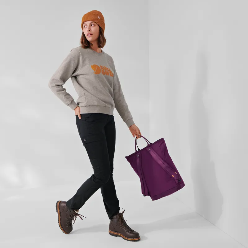 Fjallraven Logo Sweater Womens in Dusty Rose/Port-2
