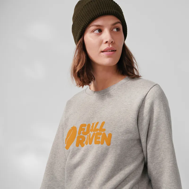 Fjallraven Logo Sweater Womens in Dusty Rose/Port-3