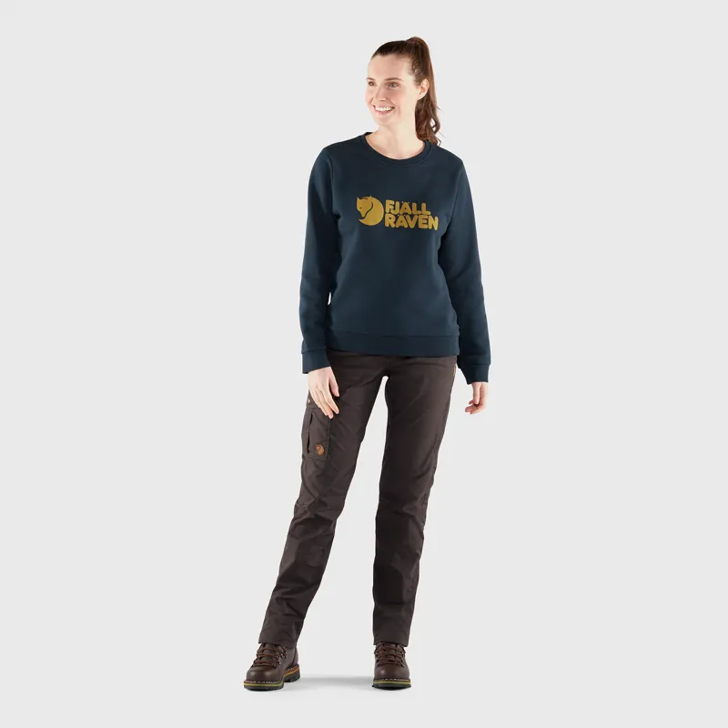 Fjallraven Logo Sweater Womens in Dusty Rose/Port-4