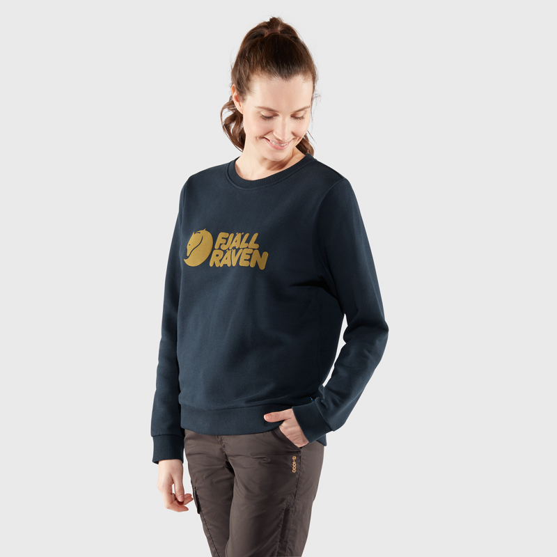 Fjallraven Logo Sweater Womens in Dusty Rose/Port-6