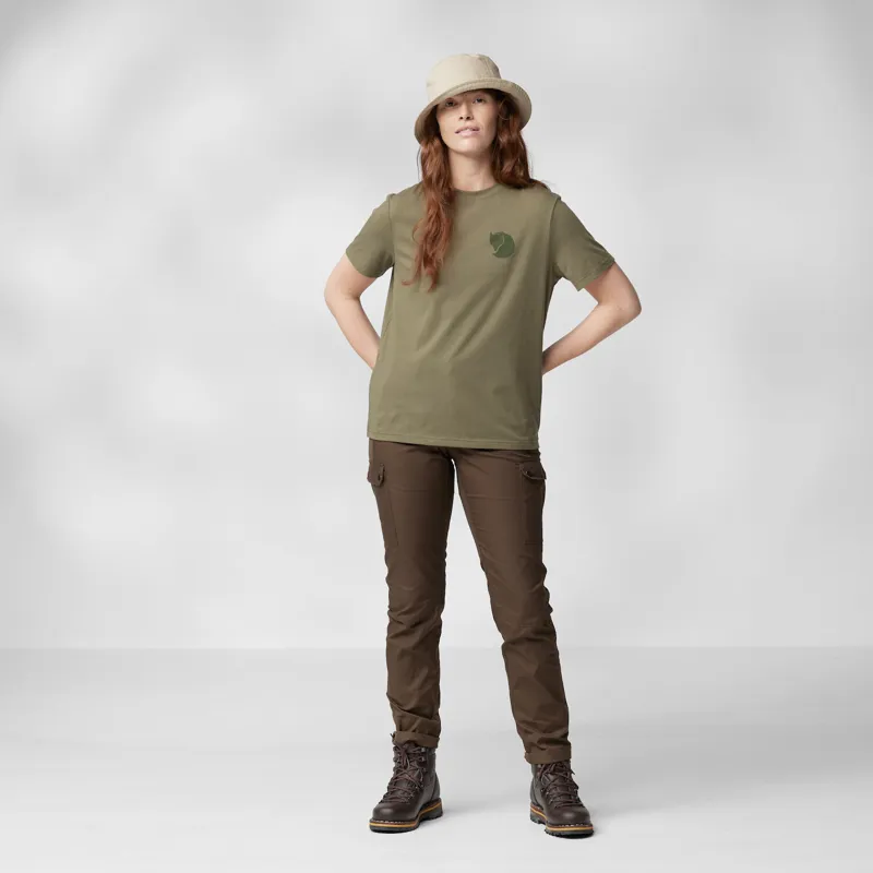 Fjallraven Fox Boxy Logo Tee Womens in Misty Green-2