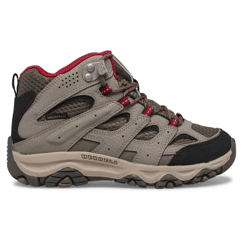 Men's Brown and Gray Merrell Hiking Shoes Holding Stick · Free Stock Photo