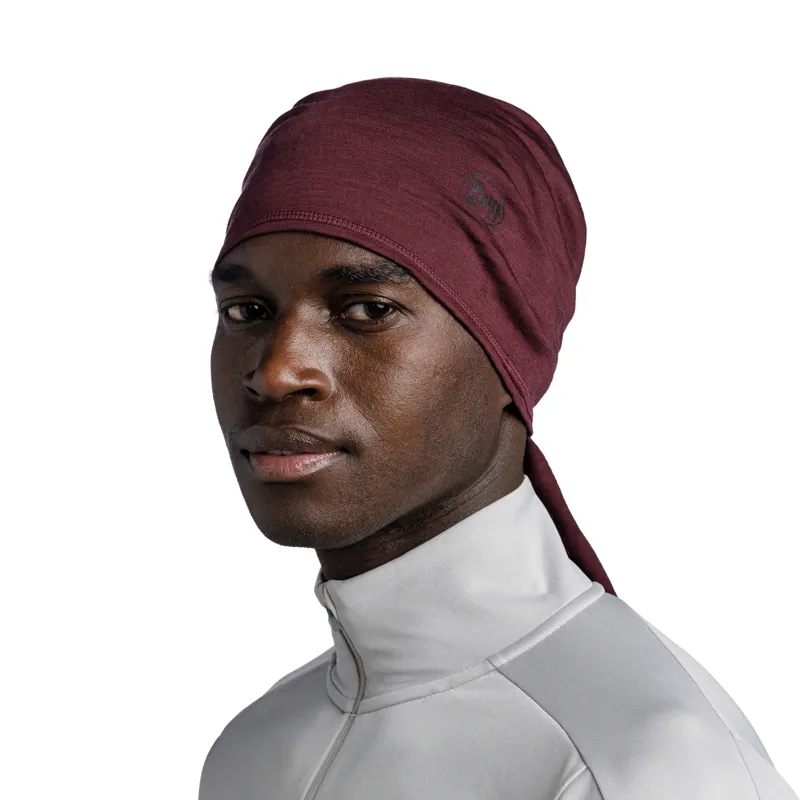 Buff Merino Lightweight Neckwear in Solid Garnet-3