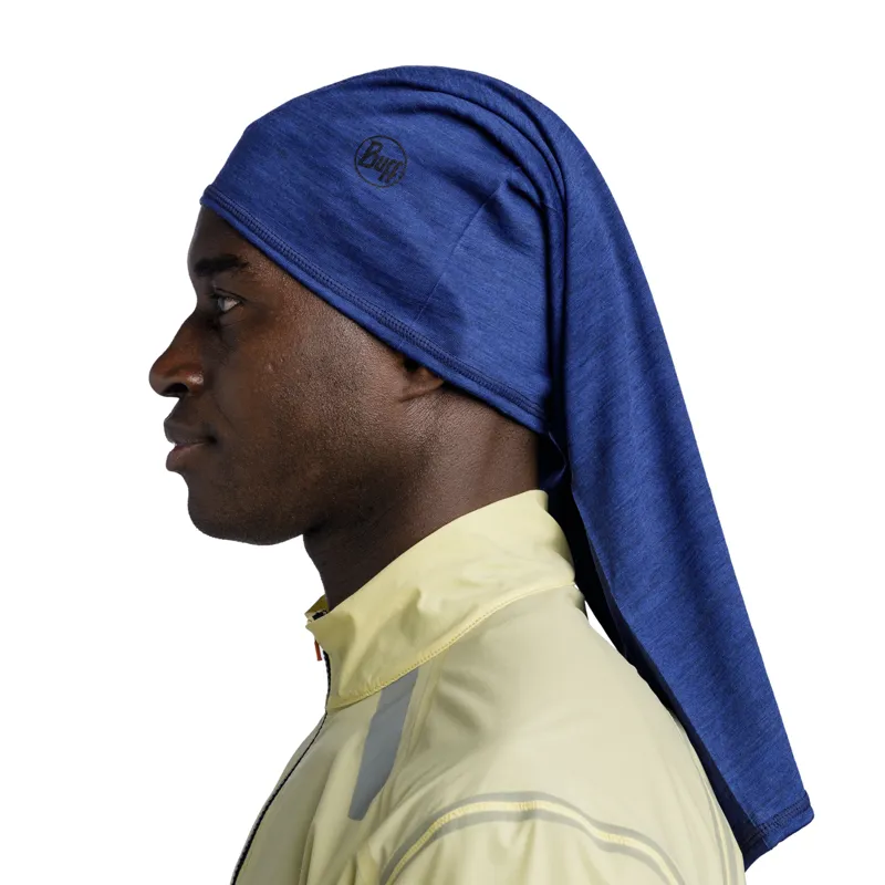 Buff Merino Lightweight Neckwear in Solid Cobalt-3