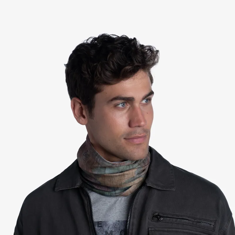 Buff Thermonet Neck Gaiter in Bosky Moss Green-1