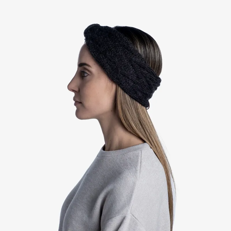 Buff Knitted Headband in Caryn Graphite-2