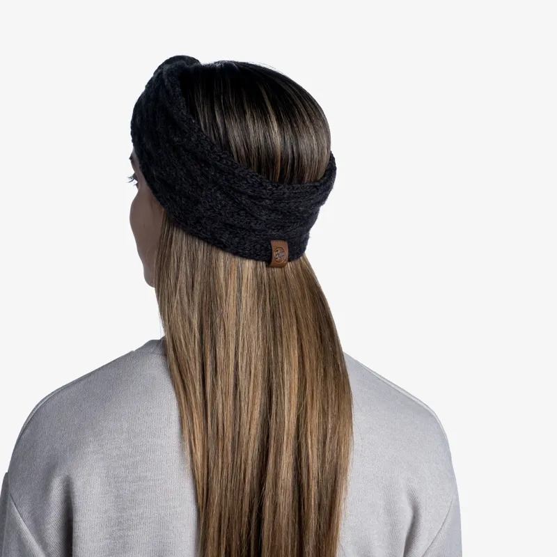 Buff Knitted Headband in Caryn Graphite-3