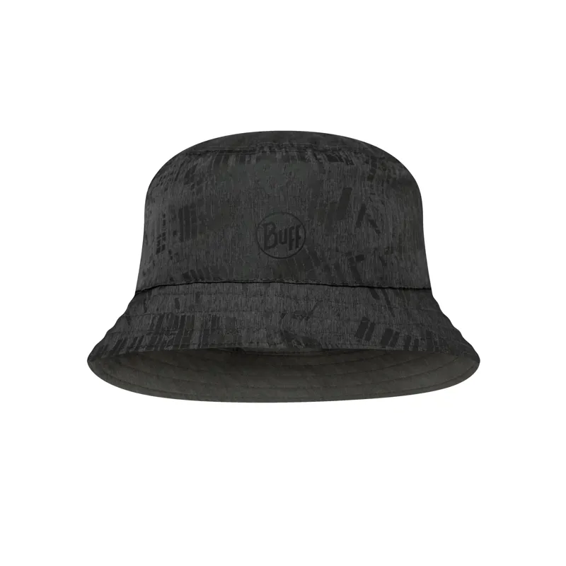 Buff Travel Bucket Hat in Gline Black-Grey Reversible UPF 50+-1