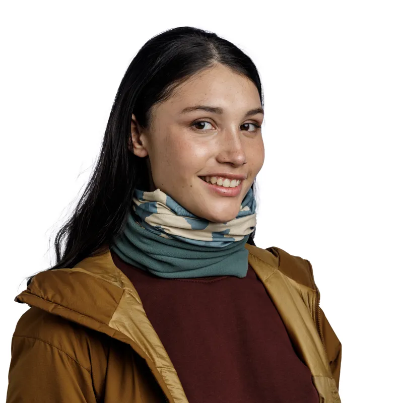 Buff Polar Neck Gaiter in Emre Silversage-3