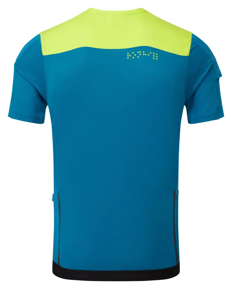 Ronhill Tech Ultra 1/2 Zip Tee Mens in Prussian Blue/Acid Lime-1