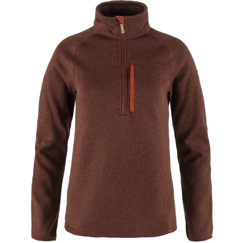 Fjallraven Ovik Fleece Half Zip Womens in Autumn Leaf