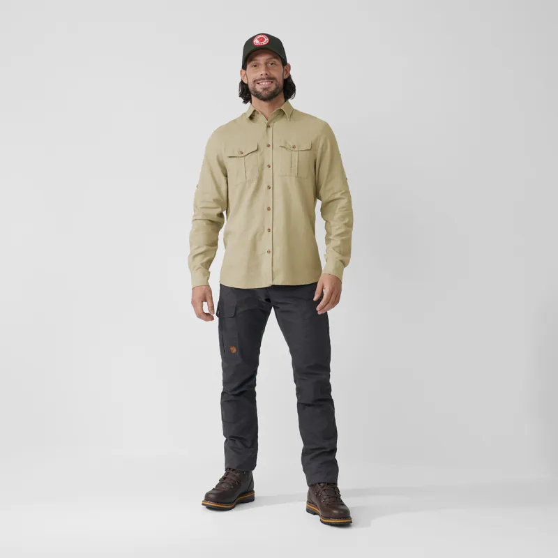 Fjallraven Ovik Travel Shirt Long Sleeve Mens in Indigo Blue-2