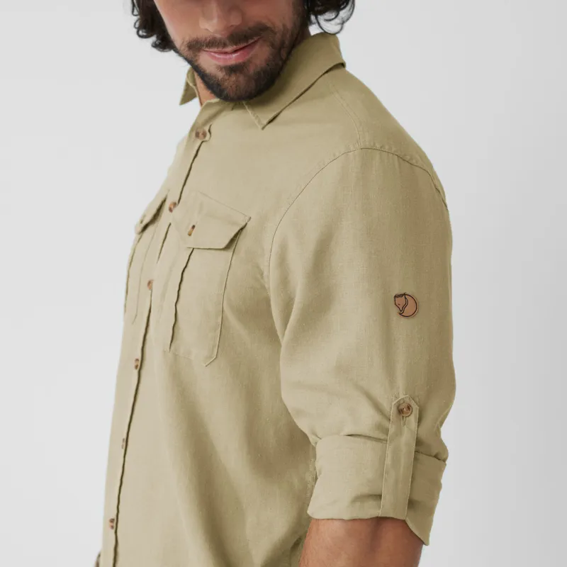 Fjallraven Ovik Travel Shirt Long Sleeve Mens in Indigo Blue-6