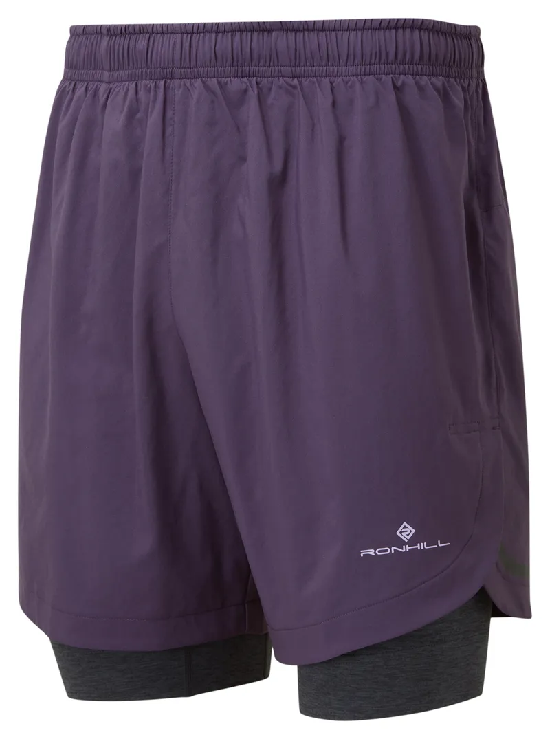 Ronhill Life 7Twin Running Short Mens in Nightshade Charcoal Marl