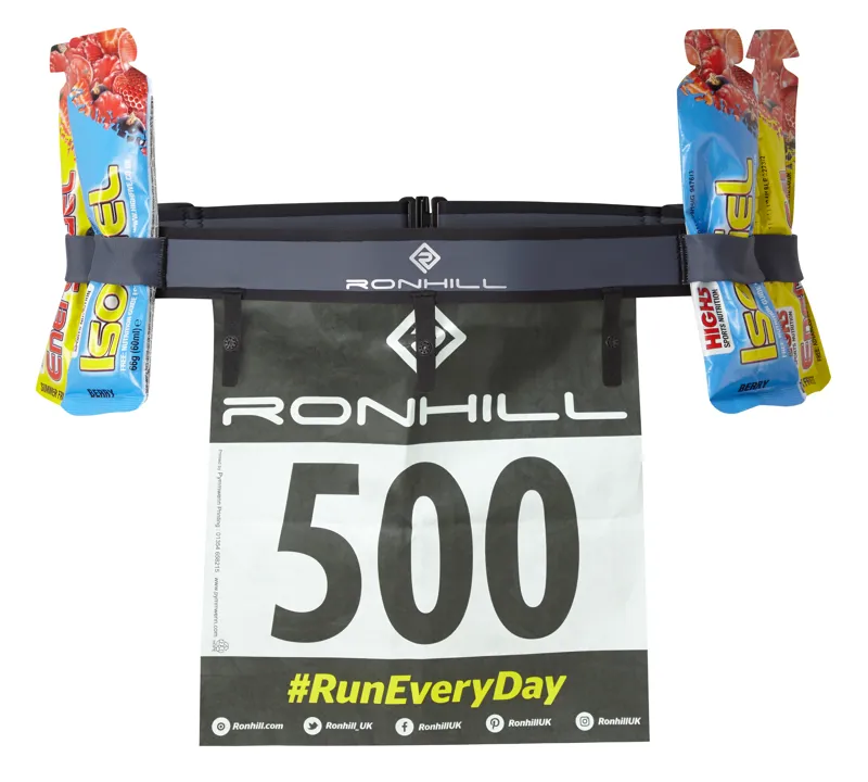 Ronhill Race Number Race Belt in Charcoal/Black