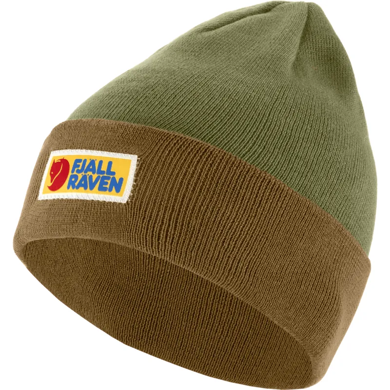 Fjallraven Vardag Classic Beanie in Buckwheat Brown/Laurel Green