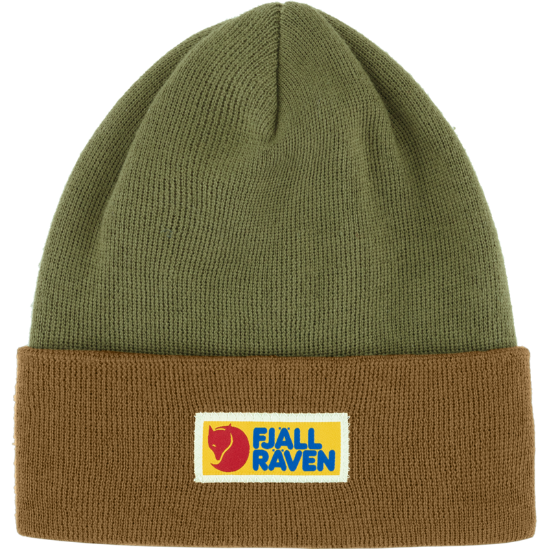 Fjallraven Vardag Classic Beanie in Buckwheat Brown/Laurel Green-2