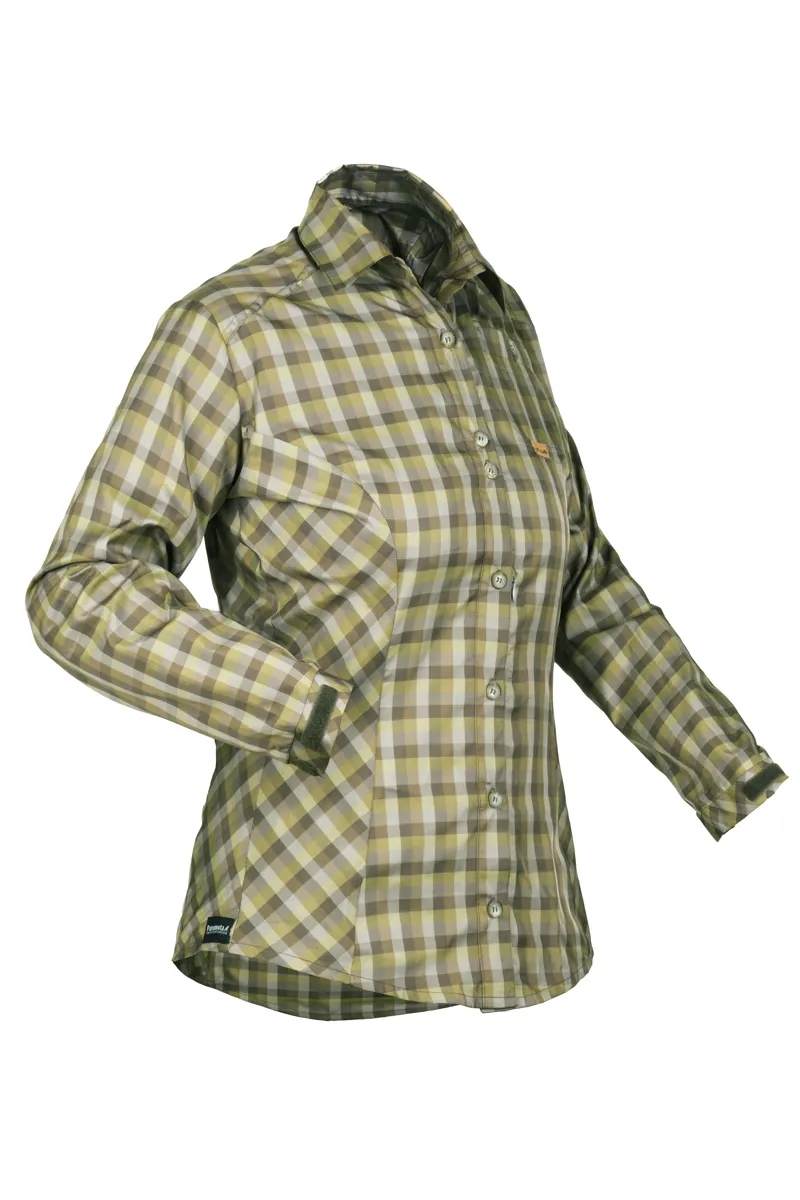 Paramo Socorro Shirt Womens in Broad Leaf Check-1