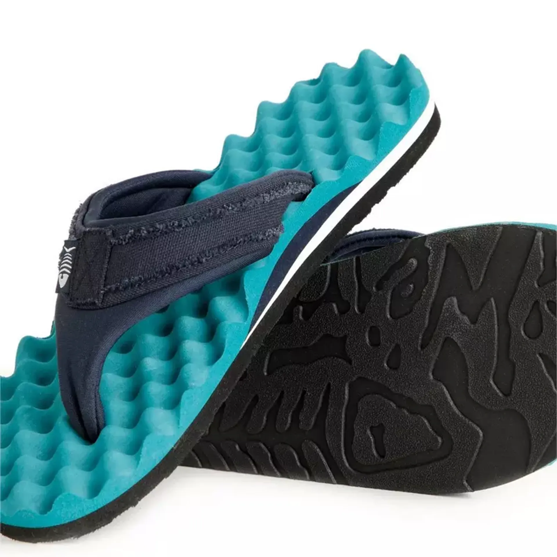 Weird Fish Wexford Waffle Flip Flop in Peacock Blue