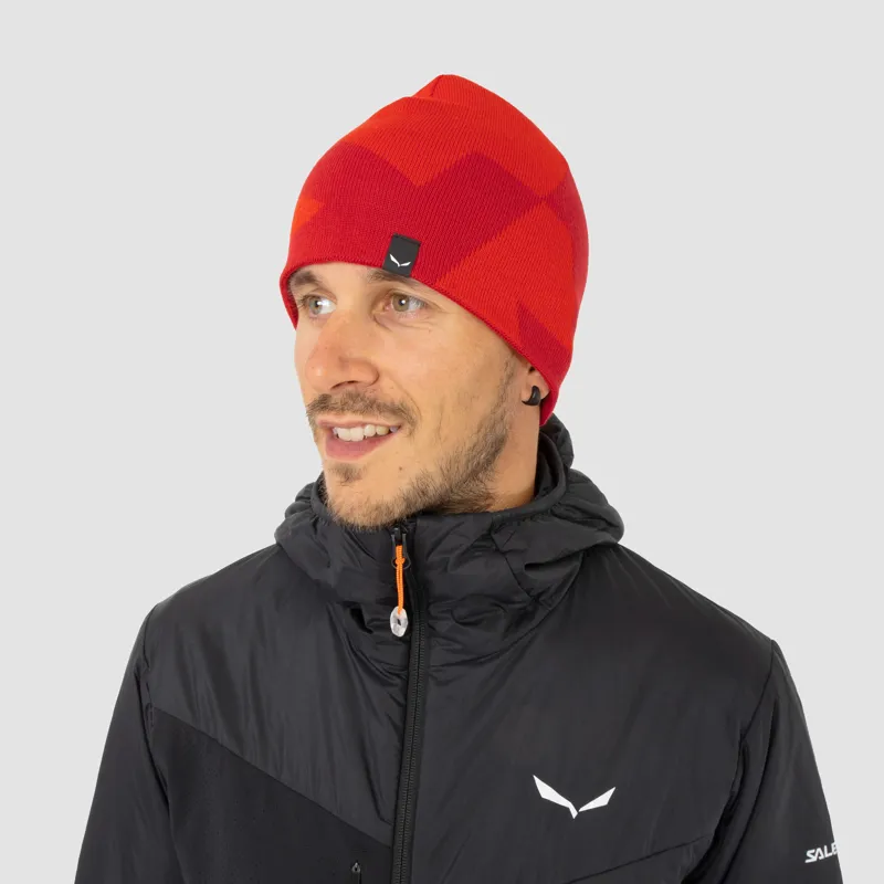 Salewa Pure Reversible Merino Beanie in Navy Blazer-2