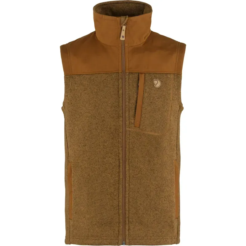 Fjallraven Buck Fleece Vest Mens in Chestnut