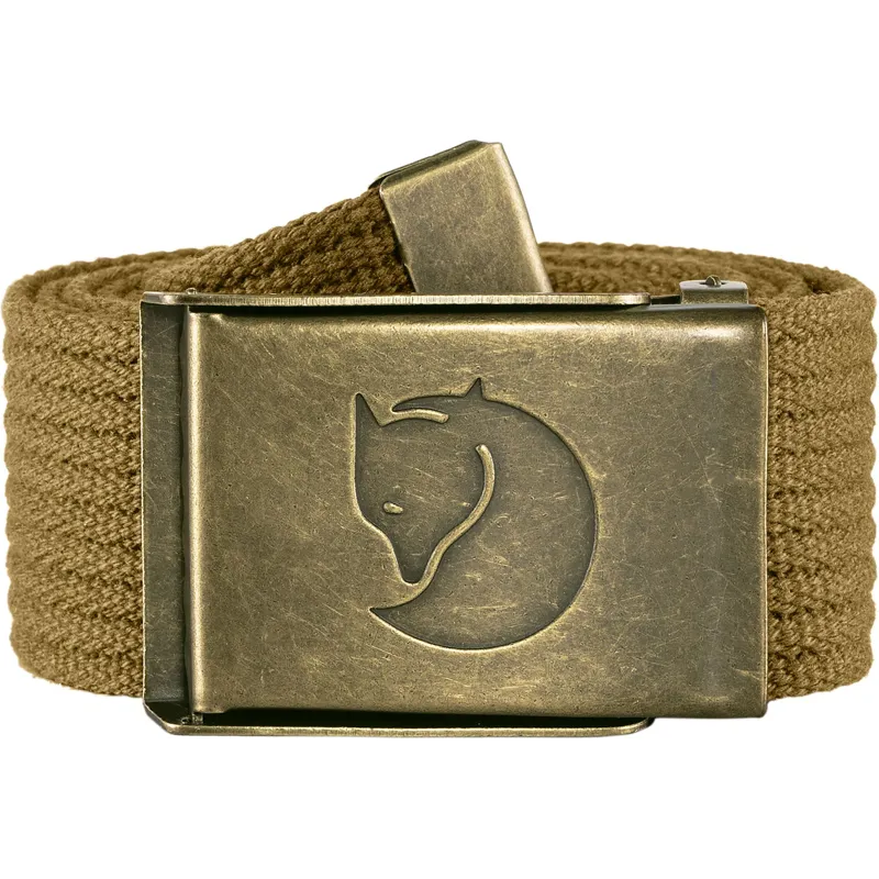 Fjallraven Canvas Brass Belt 4cm in Buckwheat Brown
