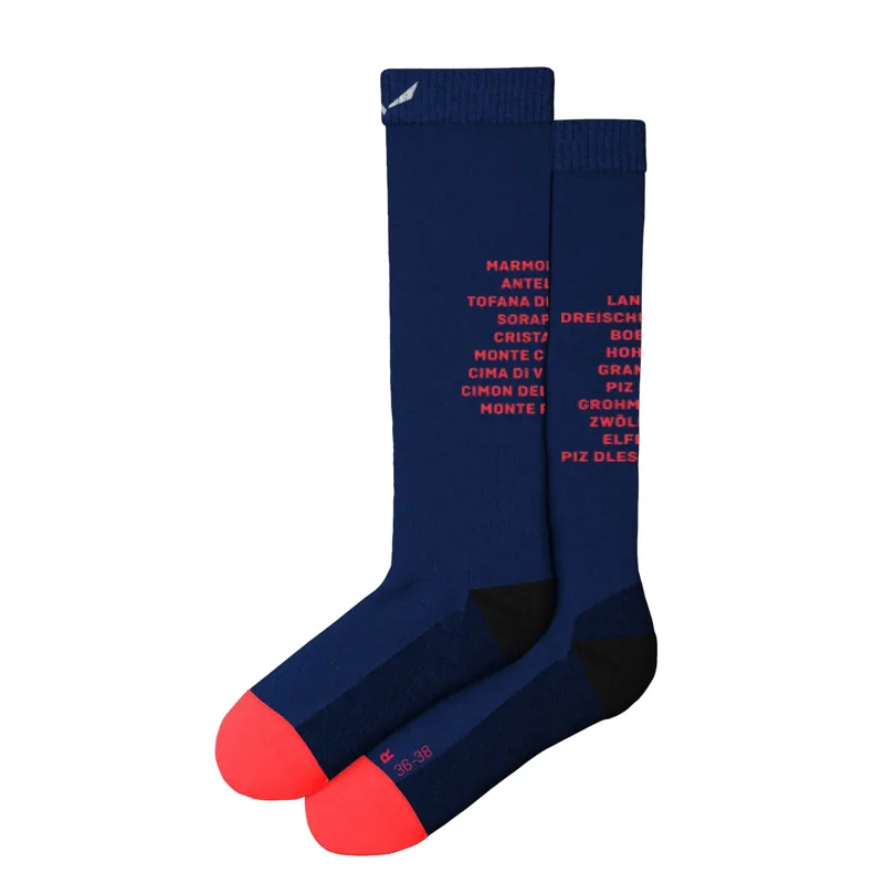 Salewa Ortles Alpine Merino Crew Socks Womens in Blue in UK 6 to UK 7.5-1