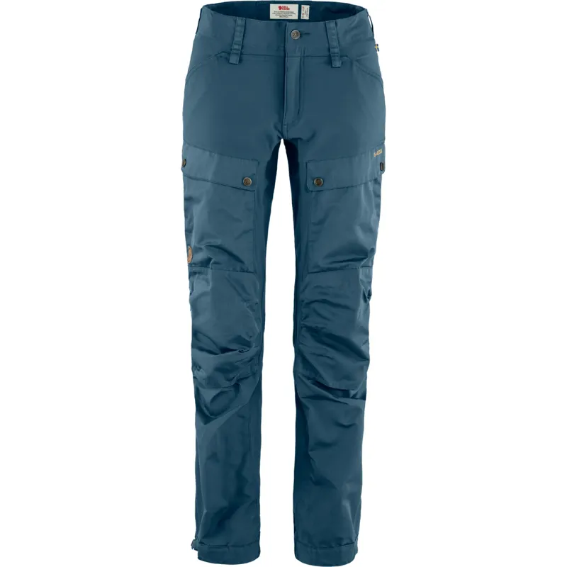 Fjallraven Keb Trousers Curved Regular Leg Womens in Indigo Blue