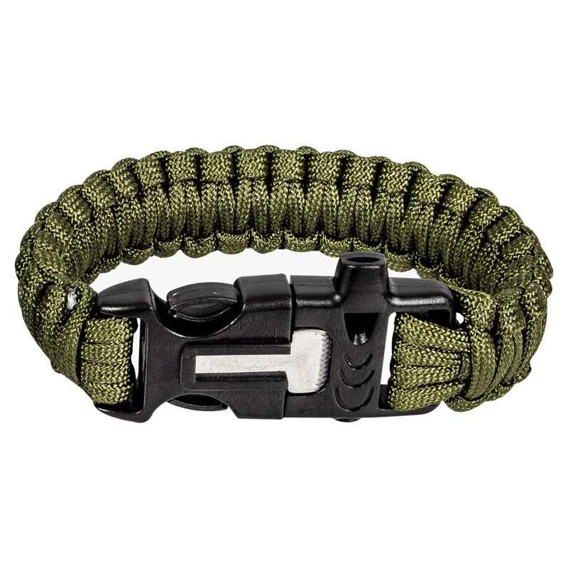 Highlander Paracord Flint Bracelet in Olive