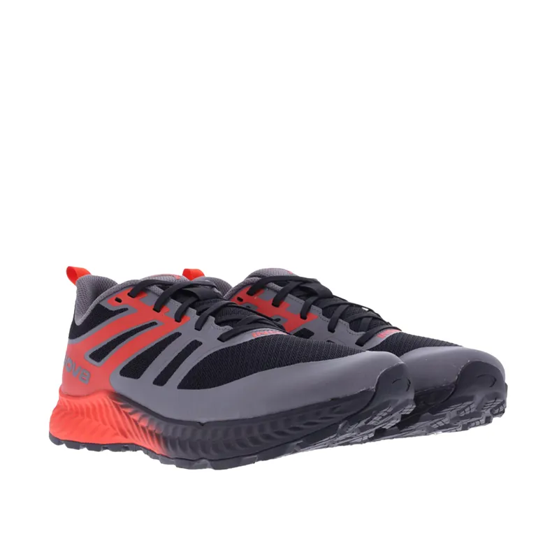 Inov8 TrailFly Mens in Black Fiery Red and Dark Grey-3