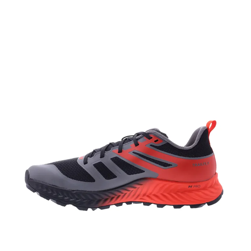 Inov8 TrailFly Mens in Black Fiery Red and Dark Grey-2
