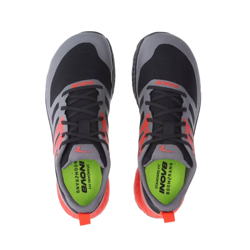 Inov8 TrailFly Mens in Black Fiery Red and Dark Grey-5