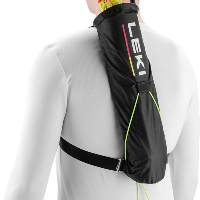 Leki Trail Running Quiver Pole Storage in Black/Bright Red/Neon Yellow-1