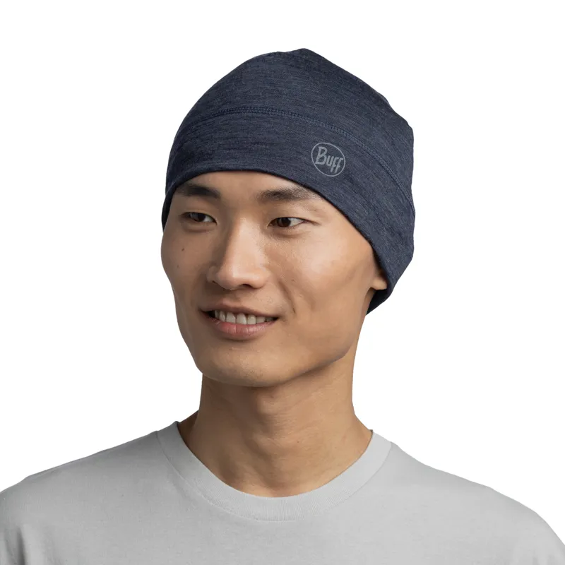 Buff Lightweight Merino Wool Hat in Solid Night Blue-1