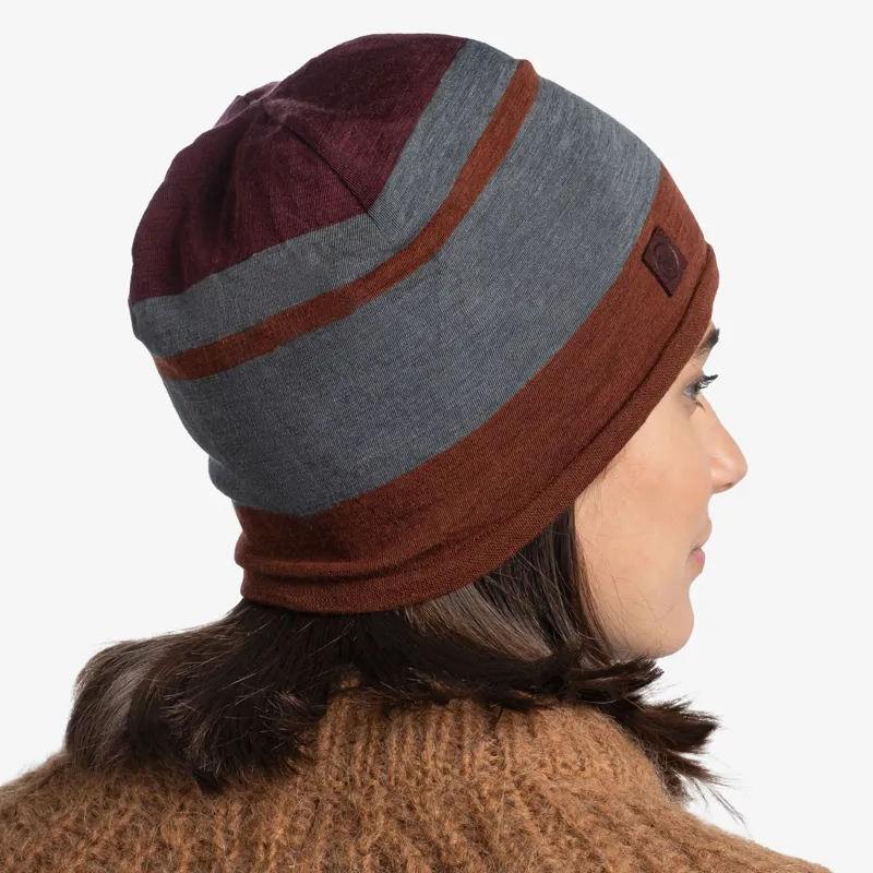 Buff Merino Move Beanie in Mahogany-3