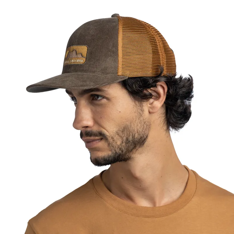Buff Explore Trucker Cap in Rhoes Brown in L/XL-3