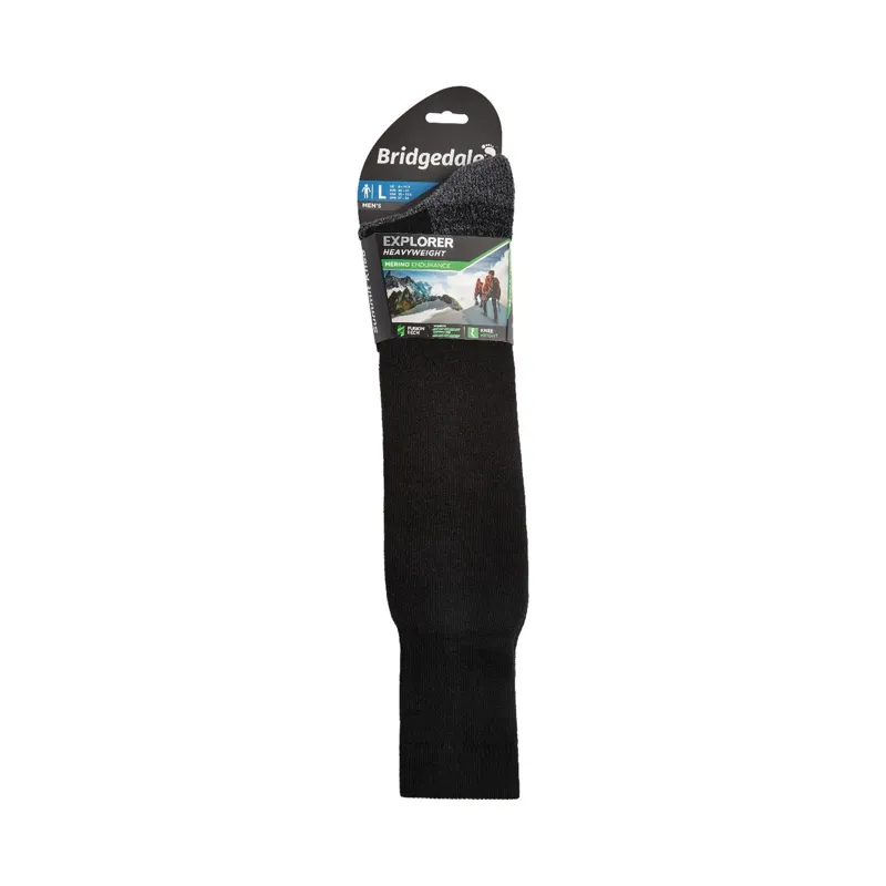Bridgedale Explorer Heavyweight Merino Knee High Socks in Black-2
