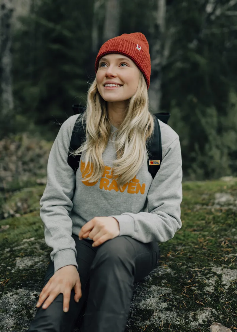 Fjallraven Logo Sweater Womens in Dusty Rose/Port-7