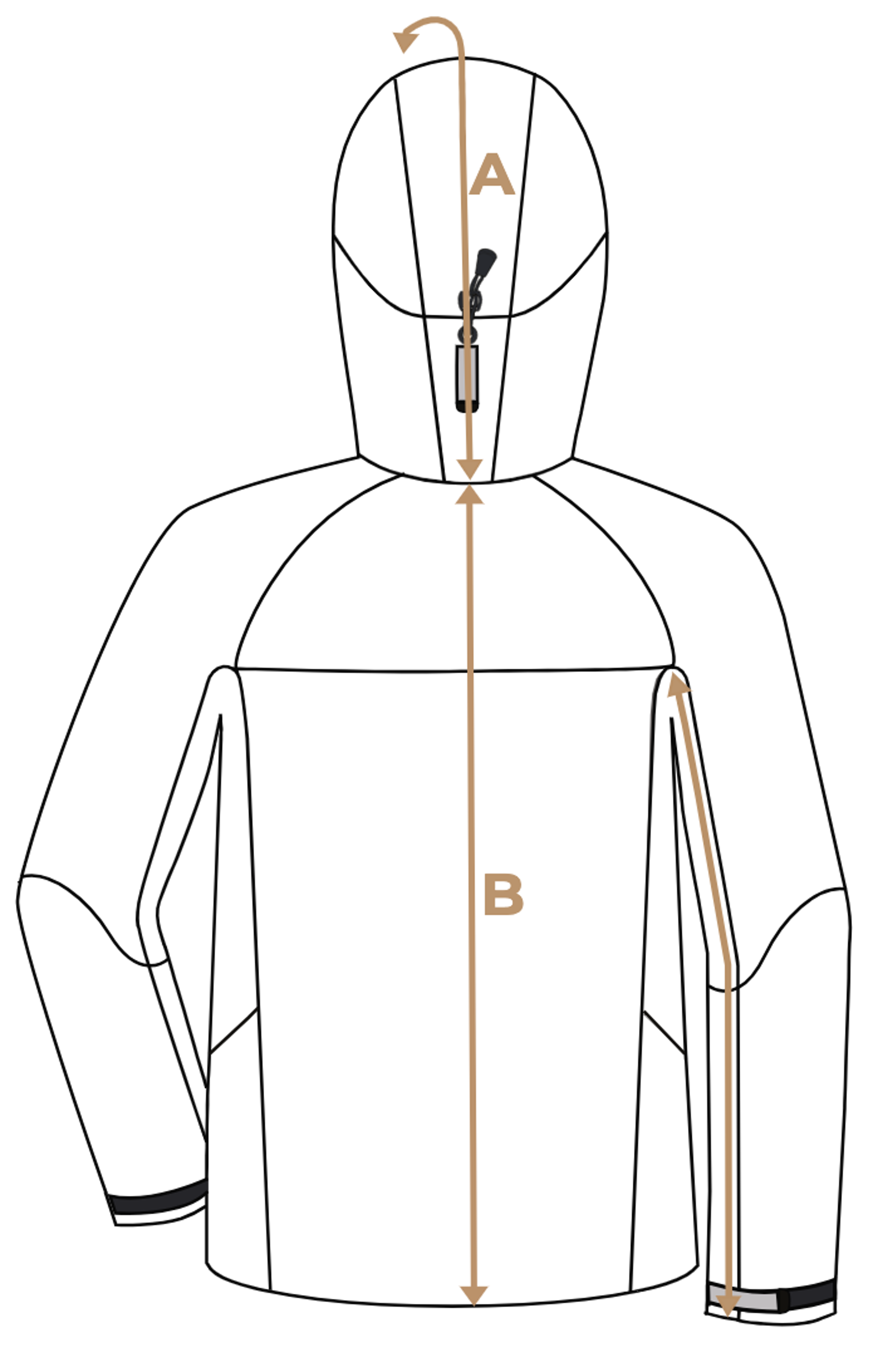paramo mens caminata jacket size guide back