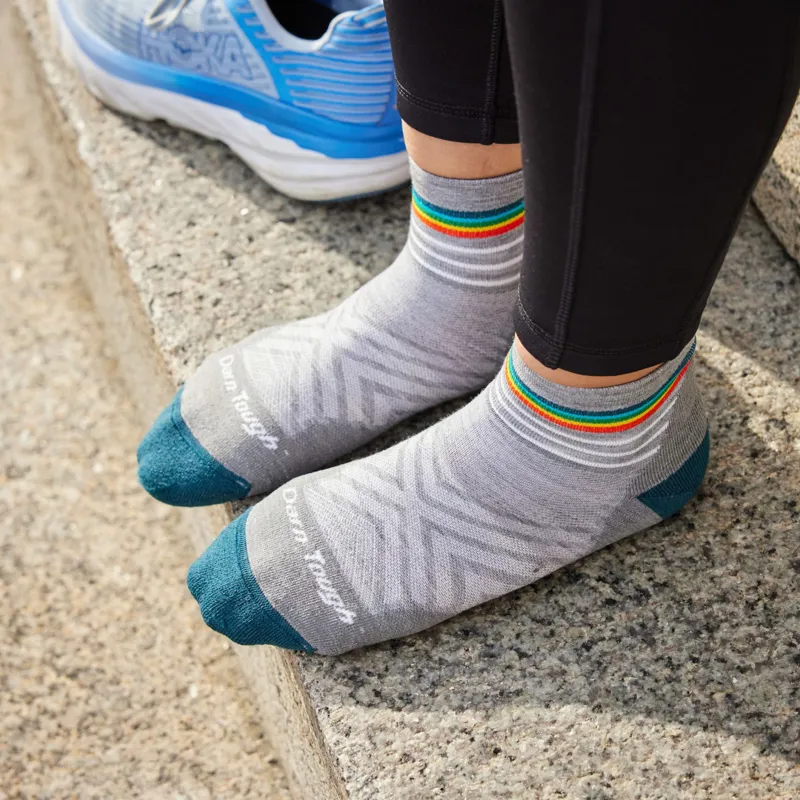 Darn Tough Run Quarter Ultra Lightweight With Cushion Womens in Gray-2