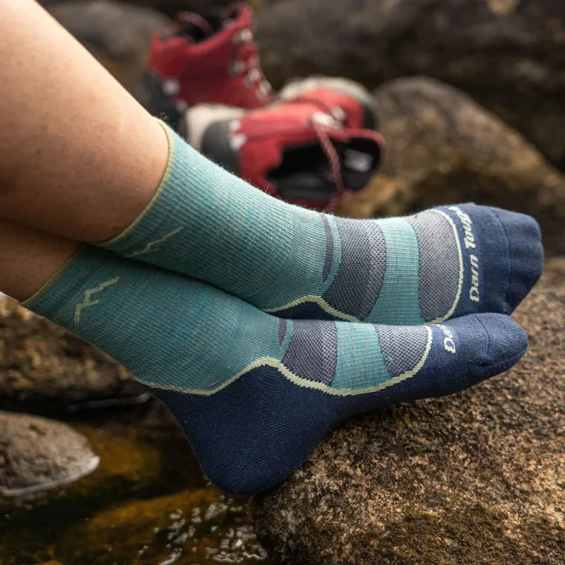 Darn Tough Light Hiker Lightweight Cushioned Womens Socks in Aqua-3