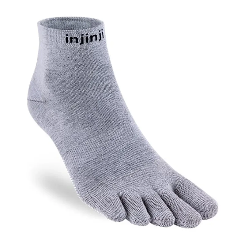 Injinji Liner Mini Crew Coolmax Unisex in Heather Grey