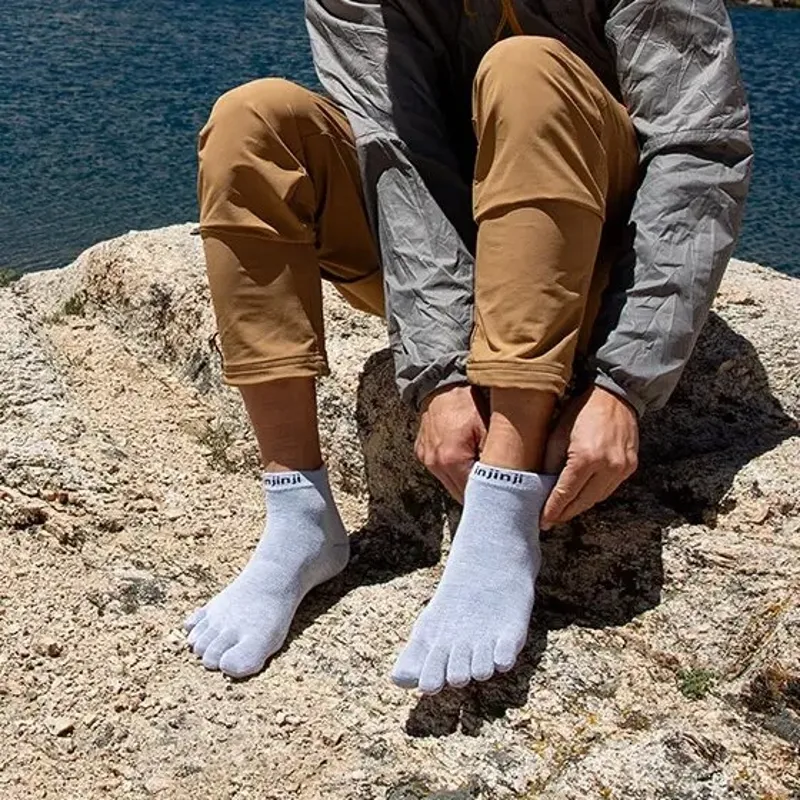Injinji Liner Mini Crew Coolmax Unisex in Heather Grey-2