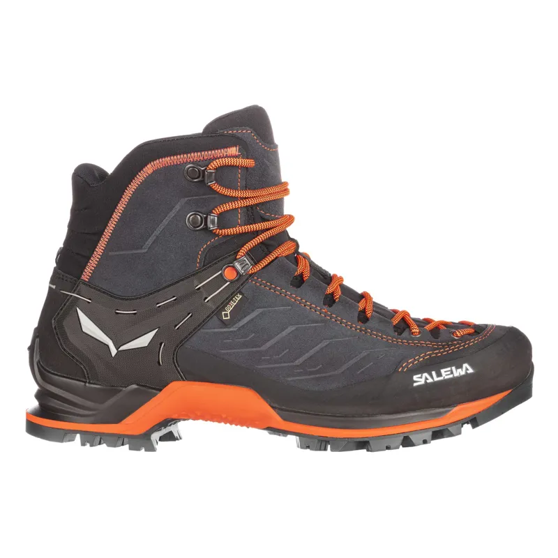 Salewa Mountain Trainer Mid GTX Mens in Asphalt/Fluo Orange-3