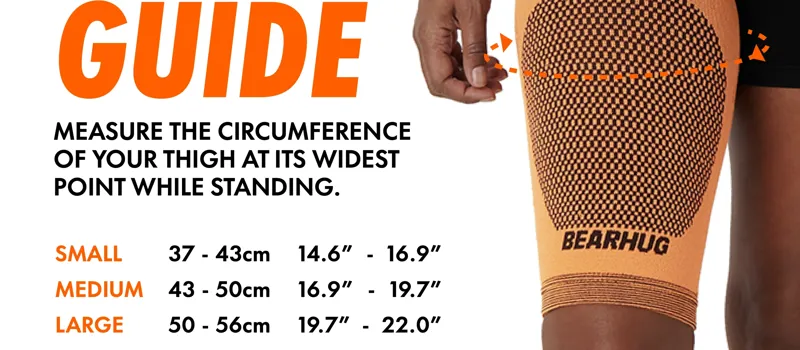 Bearhug Thigh Compression Support Sleeve in Orange-6