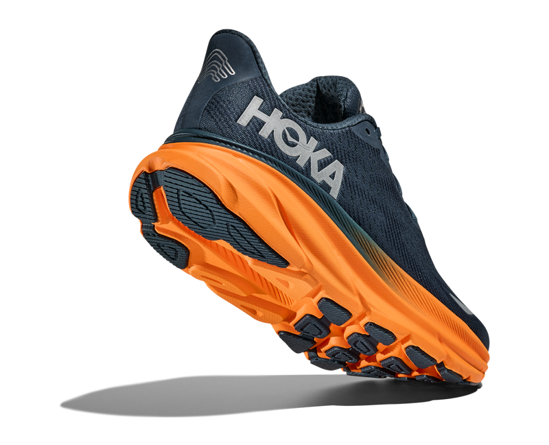 Hoka Clifton 9 GTX Mens in Stormy Skies/Orange Zest-7