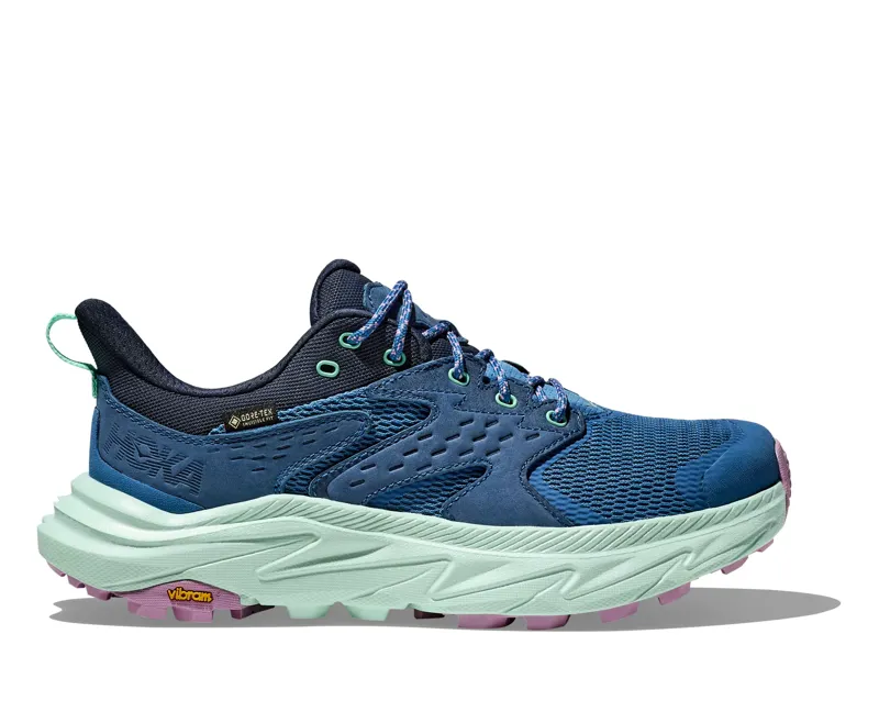 Hoka Anacapa 2 Low GTX Hiking Shoes Womens 5.5 in Foggy Night/Aqua