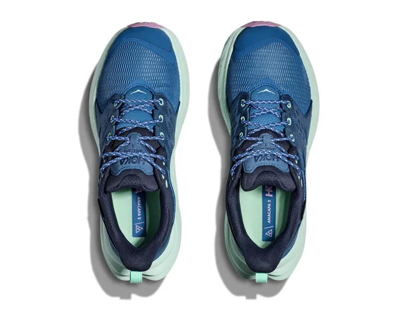 Hoka Anacapa 2 Low GTX Hiking Shoes Womens 5.5 in Foggy Night/Aqua-4