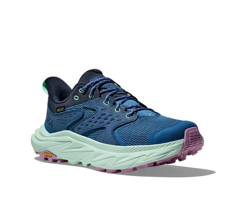 Hoka Anacapa 2 Low GTX Hiking Shoes Womens 5.5 in Foggy Night/Aqua-5