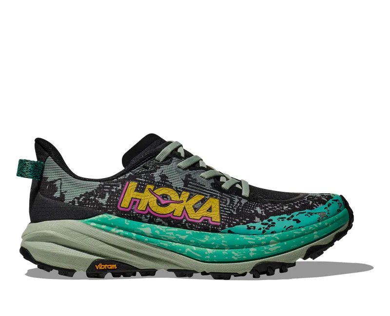 Hoka Speedgoat 6 Womens in Black/Aloe Vera